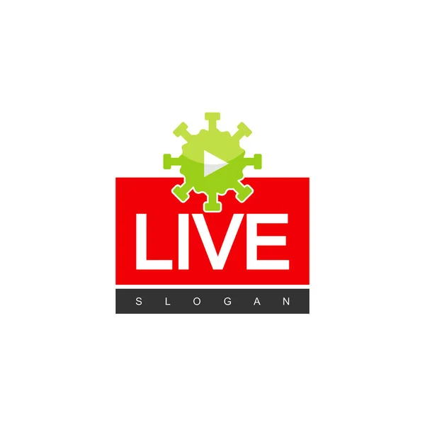 Live Streaming Logo Voor Virus Updates Corona Virus Andere Virussen — Stockvector