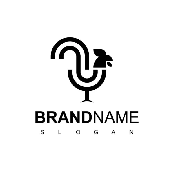 Tavuk Hat Logosu Tasarımı Lham Verici — Stok Vektör
