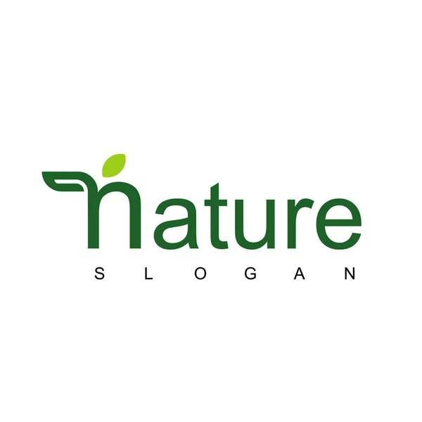 Natuur Typografie Logo Template — Stockvector