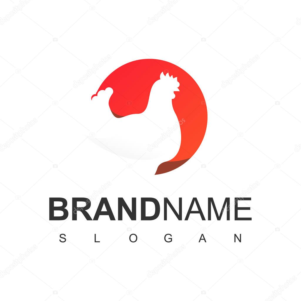 Poultry Logo, Animal Farm Company Icon With Hen Symbol