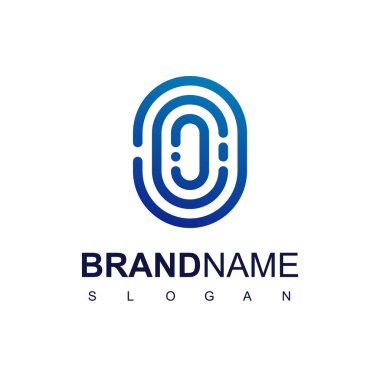 Parmak izi Sembollü Güvenli Logo