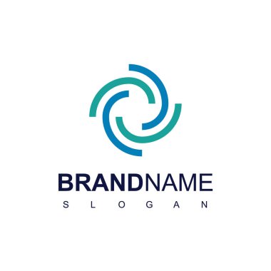 Soyut Girdap Logo Tasarım Vektörü