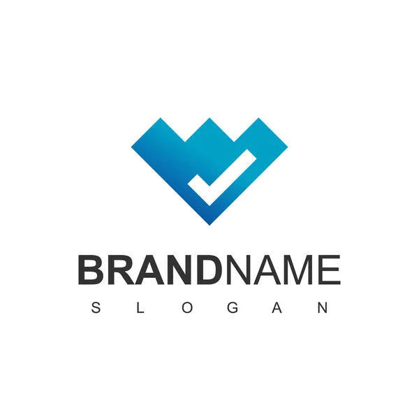 Logo Diamante Con Símbolo Marca Verificación — Vector de stock