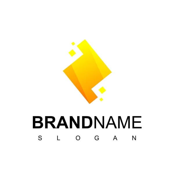 Piksel Bolt Logo Tasarımı Lham Verici — Stok Vektör