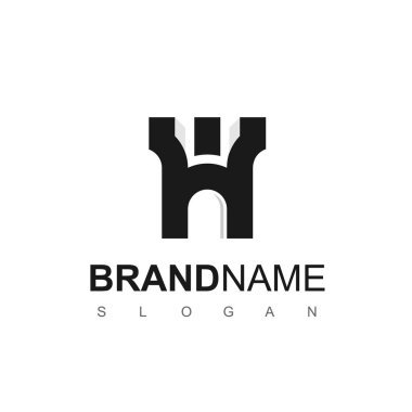 H harfi sembollü kale logosu