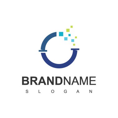 Tesisat ve Sanayi Logosu Boru ve Piksel Simgesi Kullanıyor