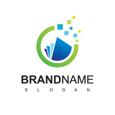 Kitap Logosu, E-Öğrenme Simgesi Piksel Sembolü Kullanıyor