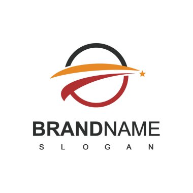 Soyut Çember Yükselen Yıldız Logosu Şablonu, Liderlik ve Eğitim Logosu Konsepti