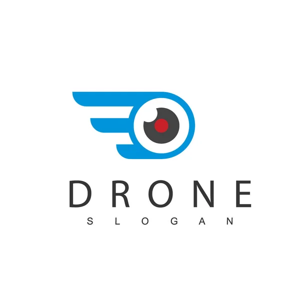 Drone Logo Design Template Lens Photography Icon — Stock Vector
