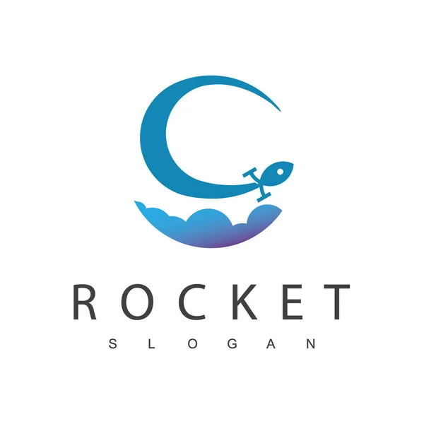 Rocket Launch Travel Startup Logo — ストックベクタ