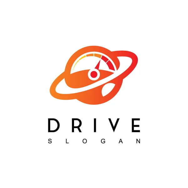 Steering Wheel Drive Logo Design Template — Stok Vektör