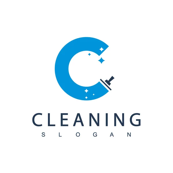 Cleaning Logo Using Letter Icon — Archivo Imágenes Vectoriales