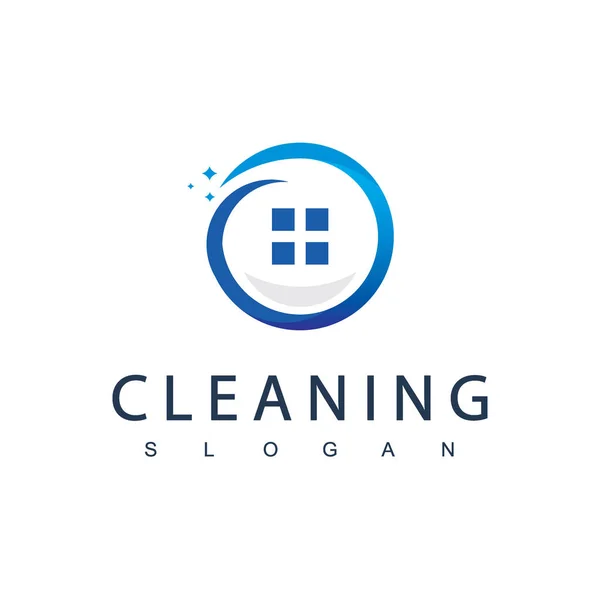 Schoonmaakservice Logo Ontwerp Template — Stockvector