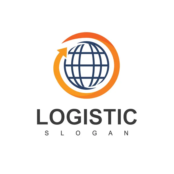 Logistic Logo Template Expedition Transportation Business Icon — Stok Vektör