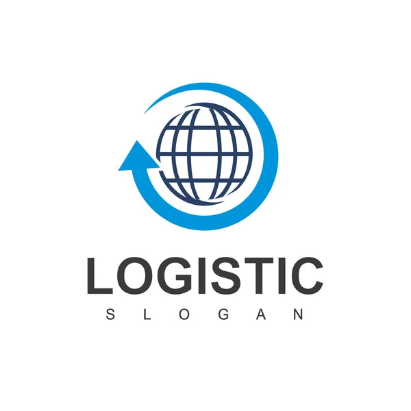 Logistic Logo Template Expedition Transportation Business Icon — Stok Vektör