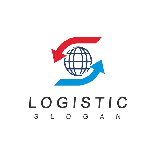 Lojistik Logo Şablonu Keşif Ulaşım Şletmeleri Simgesi — Stok Vektör