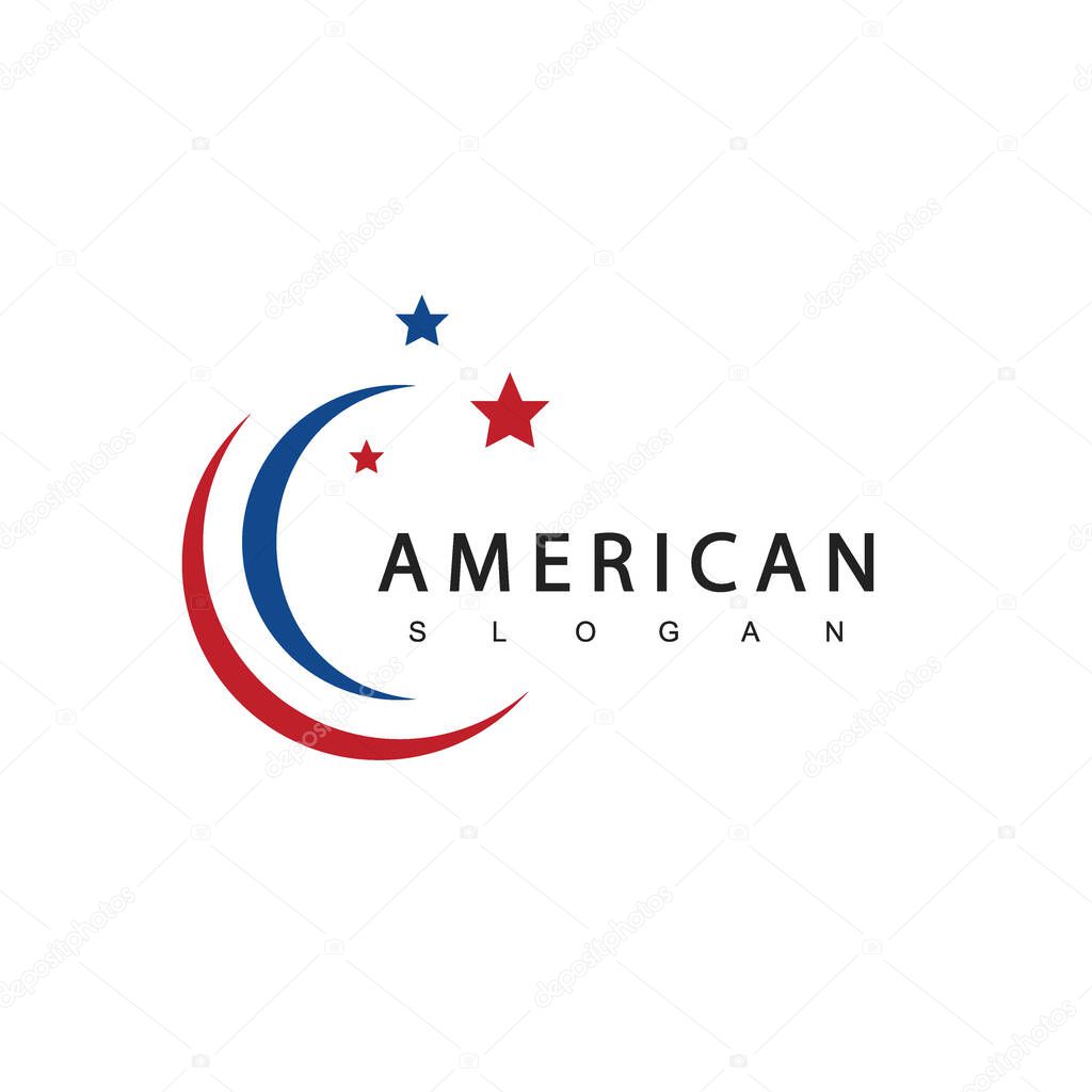 American Logo Design Template, Suitable for Military, Security, Clothing Line,Sport Team, Patriotic etc.