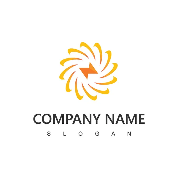Solar Energy Logo Design Template — Stock Vector