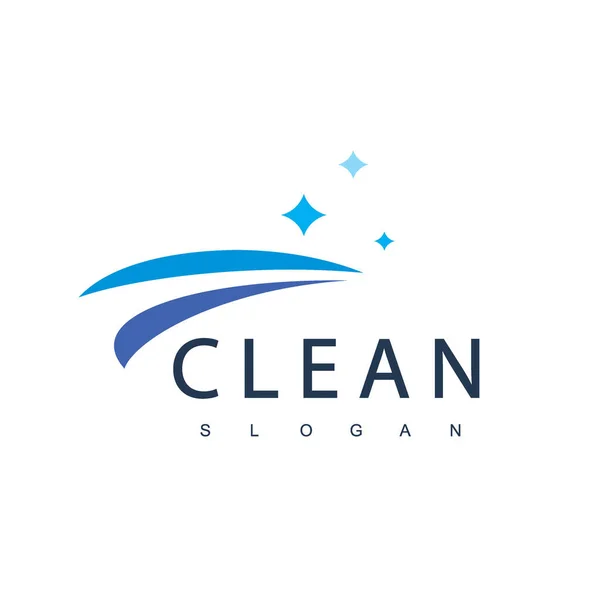 Clean Logo Design Template Suitable Cleaning Service House Keeping Laundry — Stok Vektör