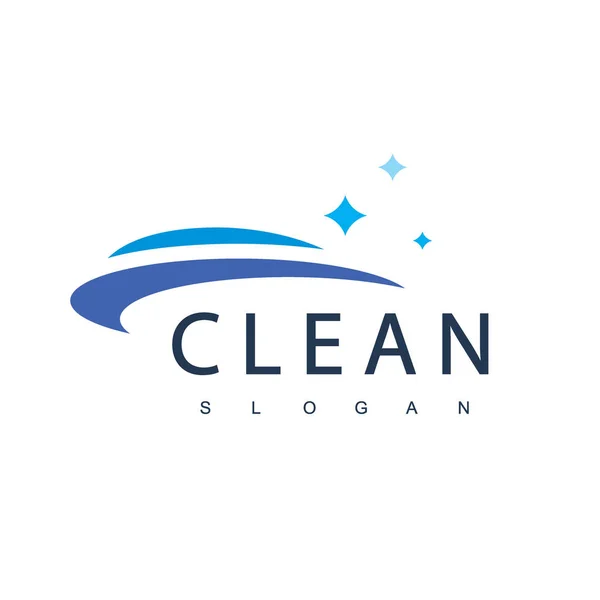 Clean Logo Design Template Geeignet Für Reinigungsservice Haus Halten Und — Stockvektor