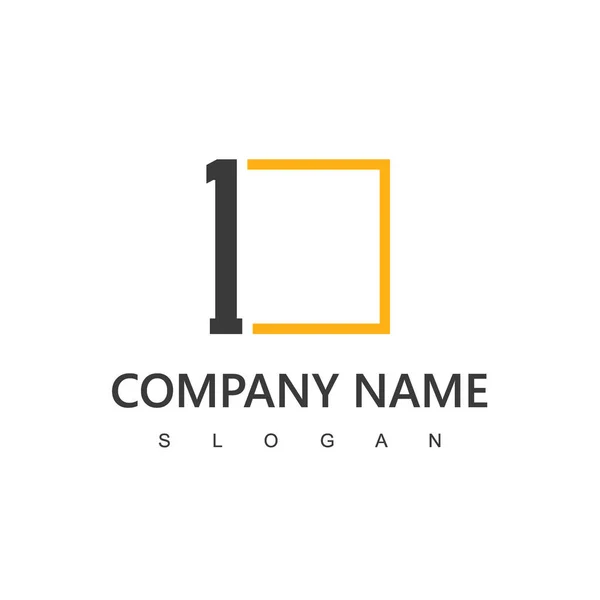 Number One Letter Logo Design Template — ストックベクタ