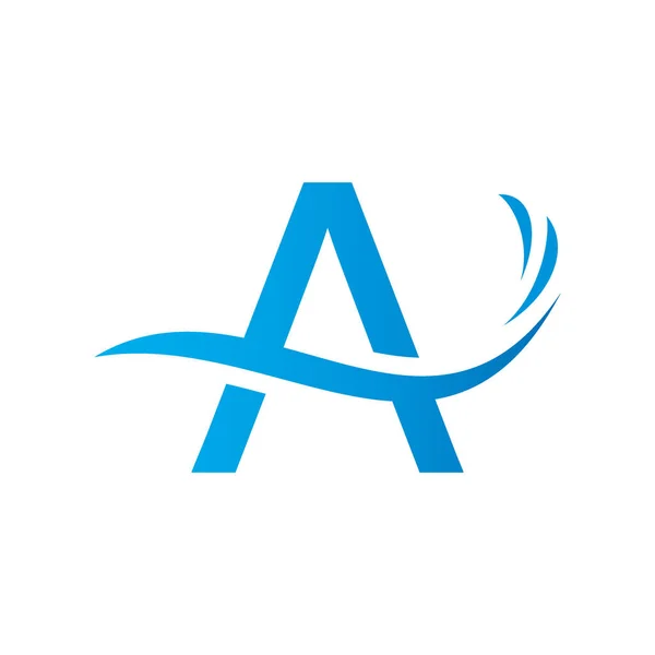Brev Minimalistisk Vatten Logotyp Med Droppe Vatten Symbol Rent Vatten — Stock vektor