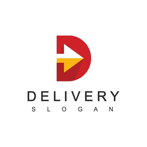 Шаблон Дизайну Логотипів Delivery Ілюстрація Рухомого Елемента Стрілки Концепції Дизайну — стоковий вектор