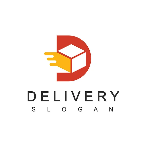 Leverans Logo Designs Mall Illustration Moving Box Element Och Brev — Stock vektor