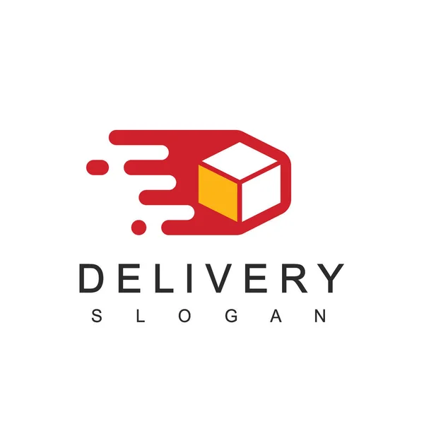 Leverans Logo Designs Mall Illustration Moving Box Element För Logistik — Stock vektor