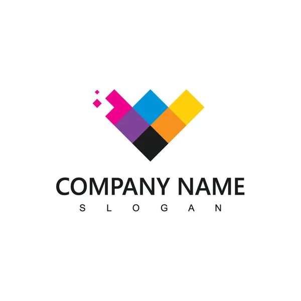 Kleurrijke Diamond Logo Multimedia Concept Geschikt Voor Schilderen Afdrukken Company — Stockvector