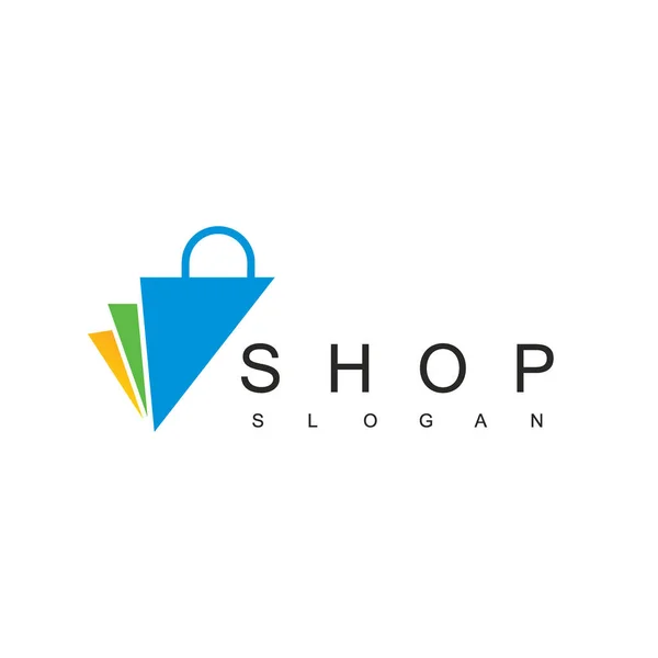 Çevrimiçi Dükkan Logosu Tasarım Şablonu Alışveriş Torbası Vektör Tasarımı Dijital — Stok Vektör