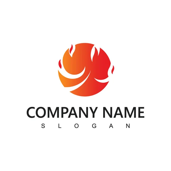 Brand Vlam Logo Ontwerp Sjabloon Creatieve Cirkel Brand Brand Logo — Stockvector