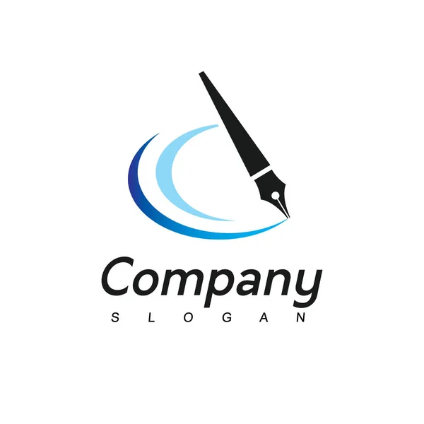 Kalem Logosu Eğitim Hukuk Firması Sembolü — Stok Vektör