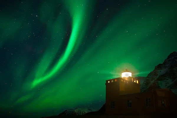 아이슬란드의 오로라 보렐 리스 스톡 사진