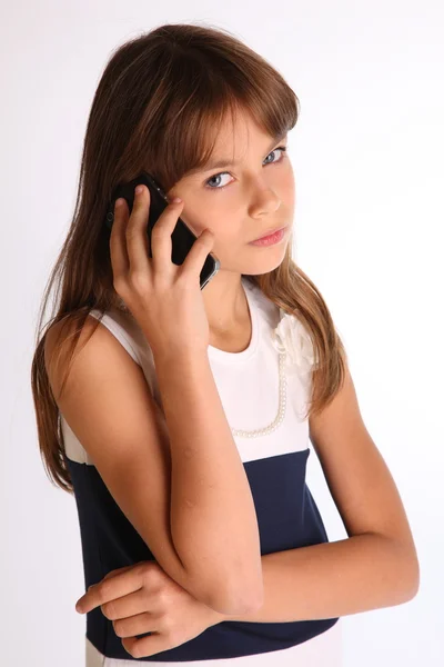 Malá dáma s telefonem — Stock fotografie