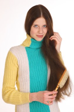 muhteşem saçlı güzel genç kız.