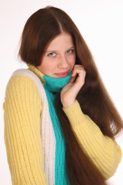 muhteşem saçlı güzel genç kız.