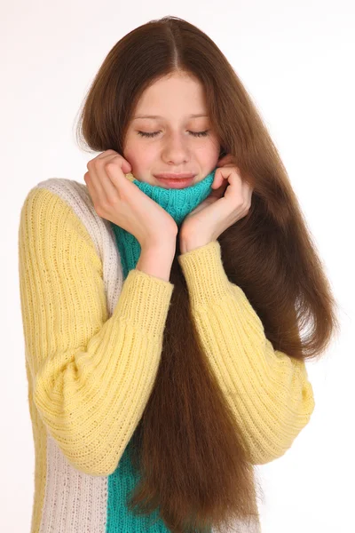 Menina bonita com cabelo magnífico . — Fotografia de Stock