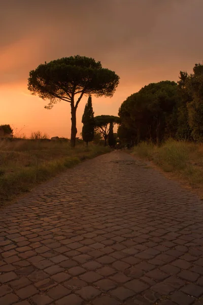 Zonsondergang Oude Romeinse Weg — Stockfoto