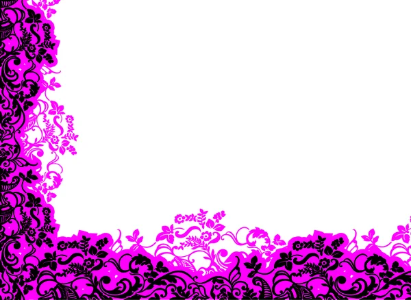 Vegetativt prydnad svart på rosa — Stock vektor