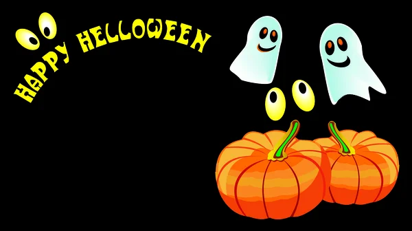 Calabaza con fantasmas — Vector de stock