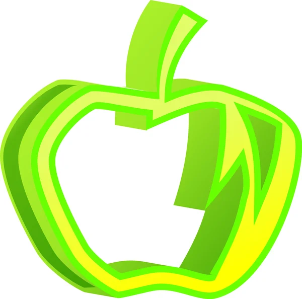 Manzana verde — Vector de stock