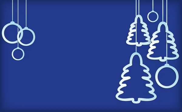 Bílá kniha vánoční strom na modrém pozadí — Stockový vektor