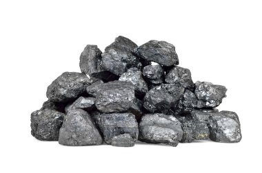 Pile of coal isolated on white clipart