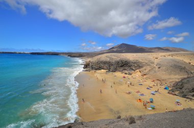 Famous beach on Canary Islands - Lanzarote, Spain clipart