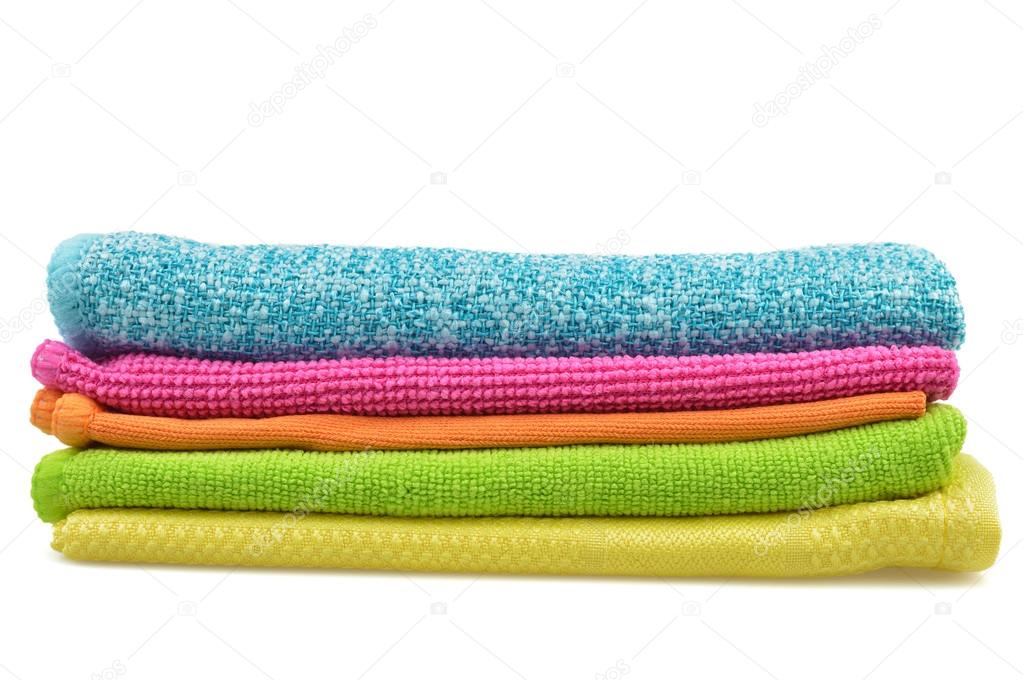 Set of cloths microfiber isolated on white