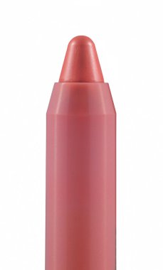 Beyaz arka plan üzerinde pembe karamel tombul sopa.