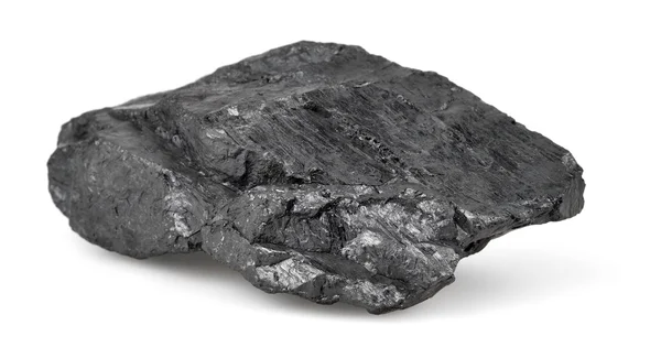 Кусок угля, изолированный на белом — стоковое фото