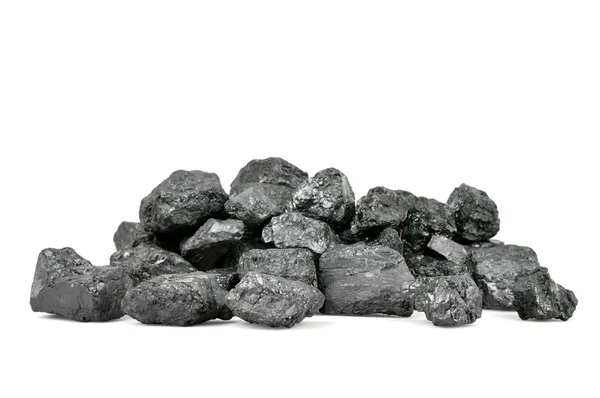 Pile of coal isolated on white — Stock Photo, Image