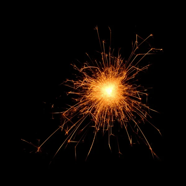 Burning sparklers isolated on black background. — Stock Photo, Image